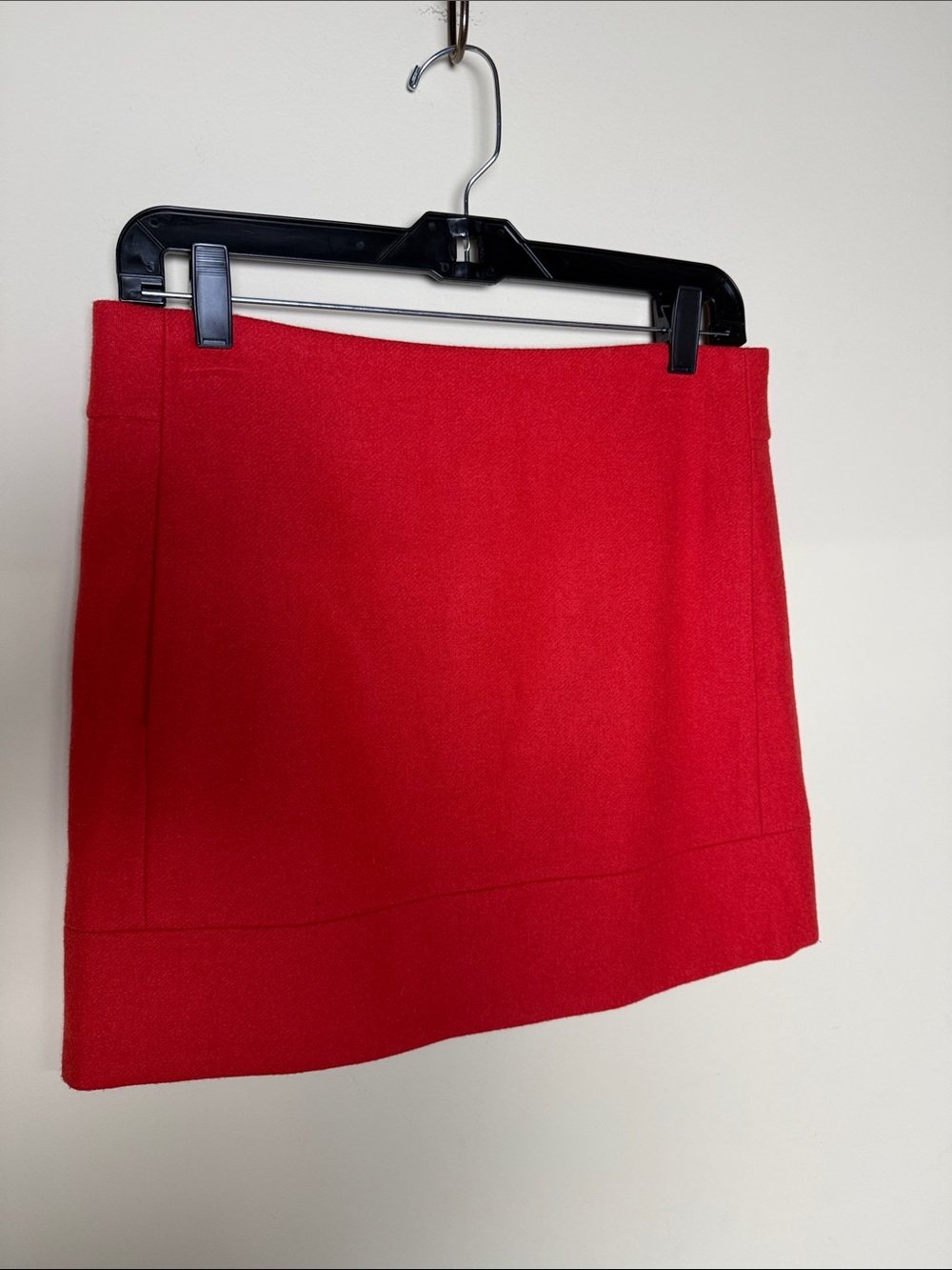 J.Crew A-Line Mini Skirt Flame Orange Wool Blend Size 2 pocketed zipper closure